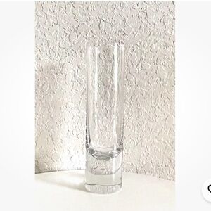 Art Glass Flower Vase Air Bubble In the Base Cylinder Design